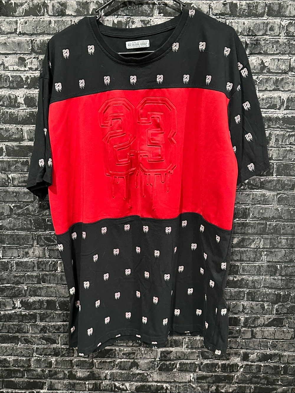 Infamous black sheep brand Black & Red Graphic Panel Men’s T-Shirt